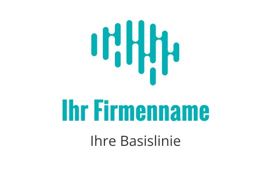 Modernes Logo-Design mit abstrakten türkisfarbenen Linien in Wellenmuster