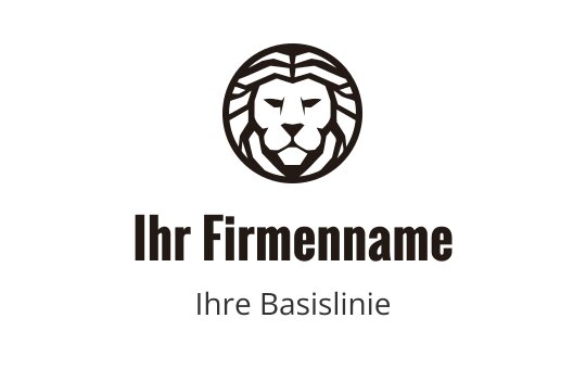 Schwarzes Löwenlogo mit modernem Design, das Stärke und Mut in der Tigerindustrie repräsentiert.