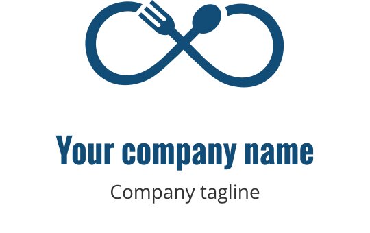 Türkisfarbenes Unendlichkeit-Logo-Design mit ineinander verschlungenen Gabelformen