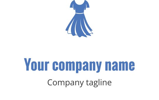 Stilvolles blaues Kleid Logo-Design mit fließenden Stoffdetails