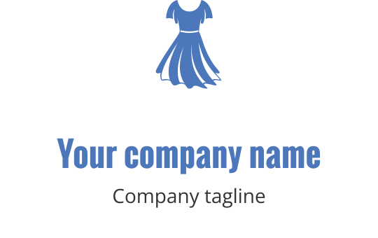 Stilvolles blaues Kleid Logo-Design mit fließenden Stoffdetails