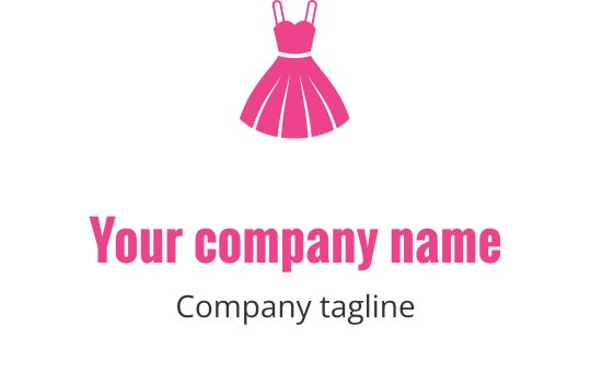 Stilvolles Logo-Design eines rosa Kleides mit verspielter Silhouette