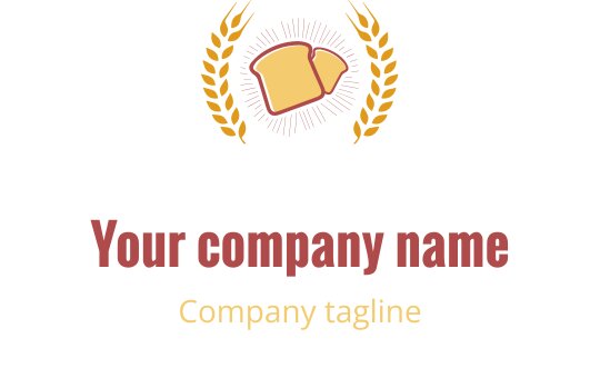 Warmes Logo-Design mit einem Laib Brot umgeben von Ähren