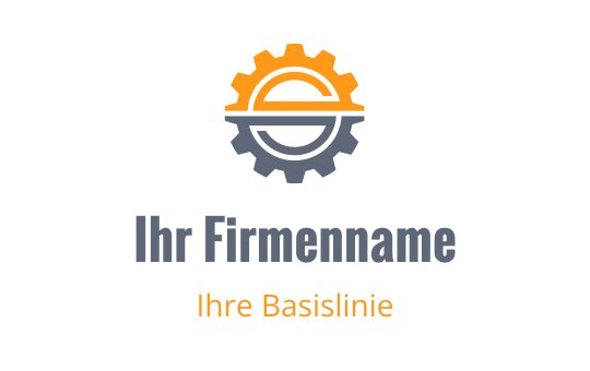 Modernes Zahnrad-Logo-Design in Orange und Grau mit kreisförmigen Elementen