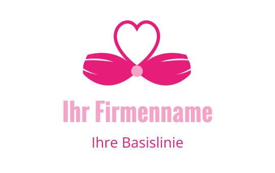 Verspielt pinkes Logo-Design mit Herz- und Schleifenelementen