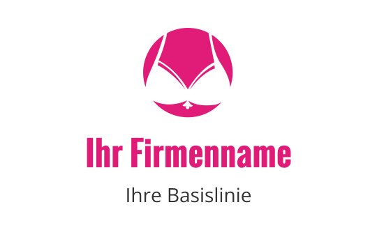 Verspielt pinkes BH-Logo-Design in einer kreisförmigen Form