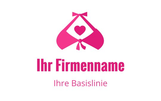 Verspielt pinkes Logo-Design mit Herz- und Fliegenform