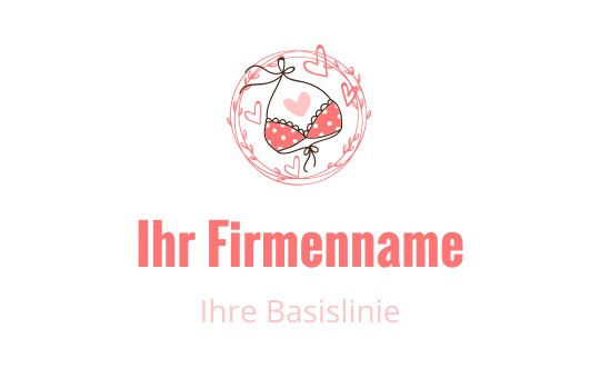 Verspieltes Logo-Design mit Erdbeeren und Herzen in einem kreisförmigen Rahmen