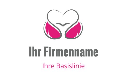 Stilvolles Logo-Design mit einem Herz und rosa Elementen