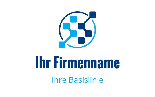Modernes blaues und türkisfarbenes Logo-Design mit verbundenen geometrischen Formen