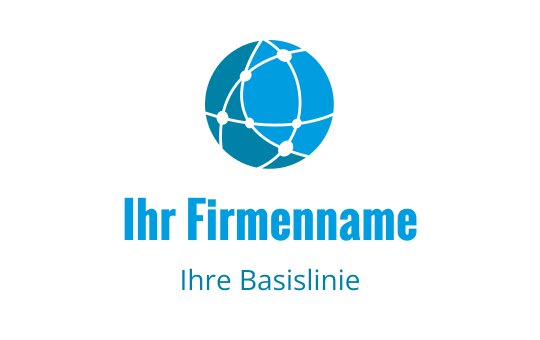 Modernes blaues Globus-Logo-Design mit verbundenen Linien und Knoten