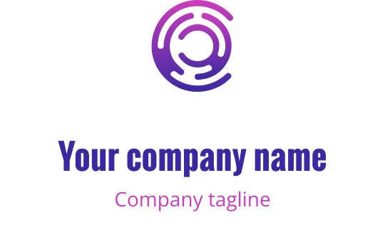 Modernes kreisförmiges Logo-Design in lila und rosa Farbverläufen