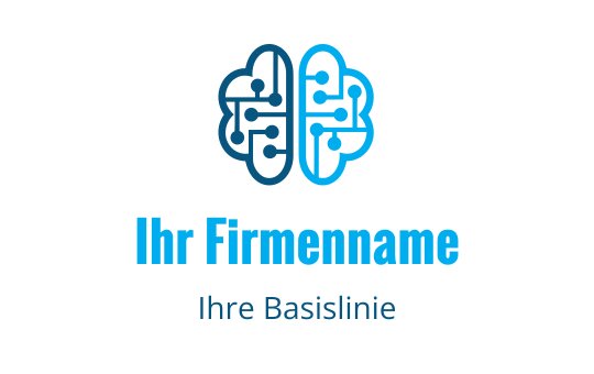Modernes blaues Gehirn-Logo-Design mit Schaltkreis-Mustern