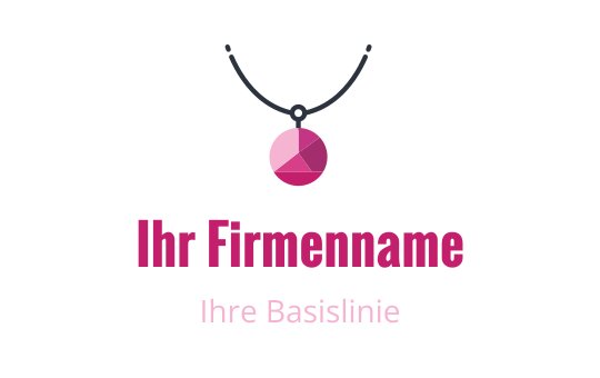Stilvolles Logo-Design mit einem geometrischen pinken Anhänger an einer Halskette