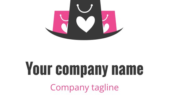 Stylisches pinkes und graues Logo-Design mit moderner Taschen-Silhouette