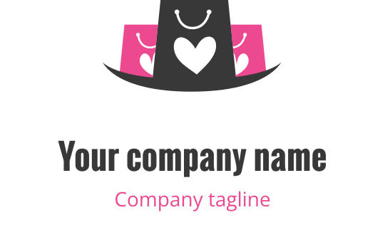 Stylisches pinkes und graues Logo-Design mit moderner Taschen-Silhouette
