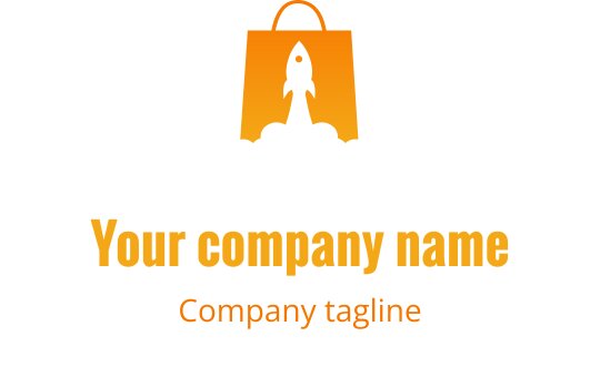 Elegantes Logo-Design mit einer Silhouette einer orange-goldenen Tasche