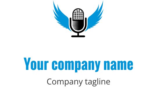 Modernes blaues Logo-Design mit stilisiertem Radiowellen-Motiv