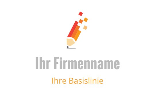 Kreatives Logo-Design mit einem Bleistift in lebhaften Rot- und Orangetönen