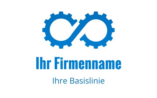 Modernes blaues Unendlichkeit-Logo-Design mit ineinandergreifenden Zahnrädern