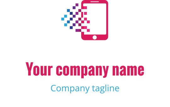 Modernes Smartphone-Logo-Design mit bunten Pixelelementen