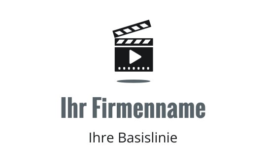 Modernes Logo-Design einer Filmklappe mit Play-Button-Element