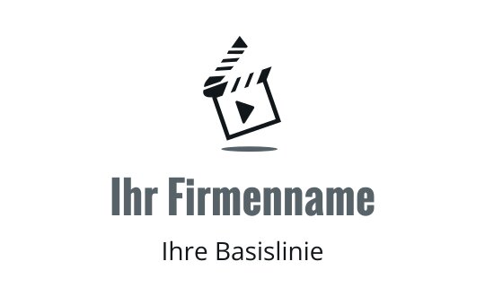 Kreatives Logo-Design mit einem Filmklappe und einem Play-Button-Element