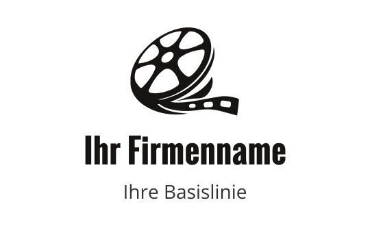 Logo-Design mit Filmrolle und fließendem Filmstreifen