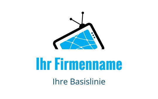 Modernes blaues Logo-Design mit geometrischer Form und Linien