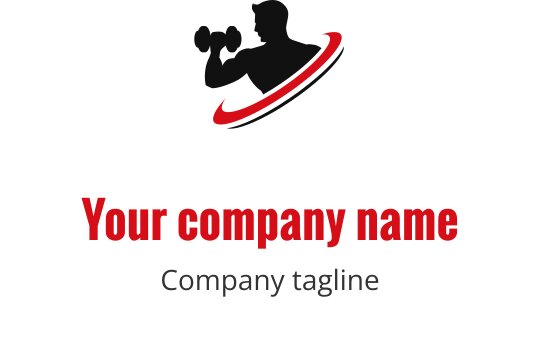 Dynamisches Logo-Design mit einer Gewichtheber-Silhouette und kräftiger Typografie