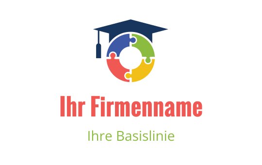 Buntes Puzzlestück-Logo-Design mit einem Abschlusskap auf der Spitze