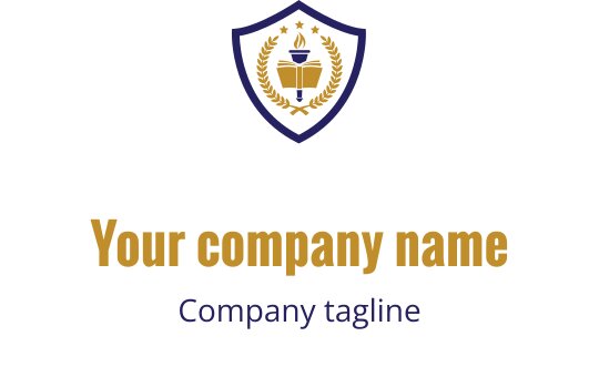 Elegantes Wappenlogo-Design mit Lorbeerkranz und Sternen