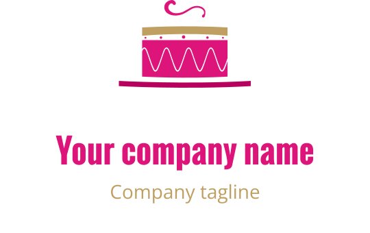 Fettes rotes und goldenes Logo-Design mit stilisierter Schrift