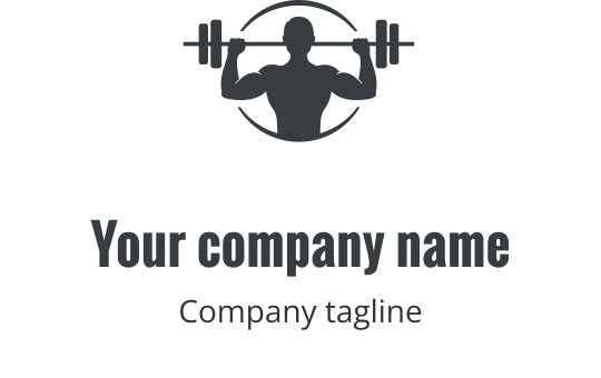 Fettes graues Logo-Design mit stilisiertem Text und dynamischen Linien