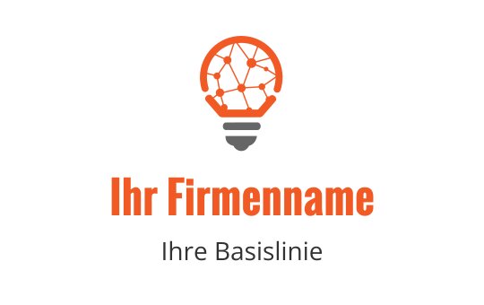 Kreatives Logo-Design einer Glühbirne mit einem Netzwerk-Muster in Orange