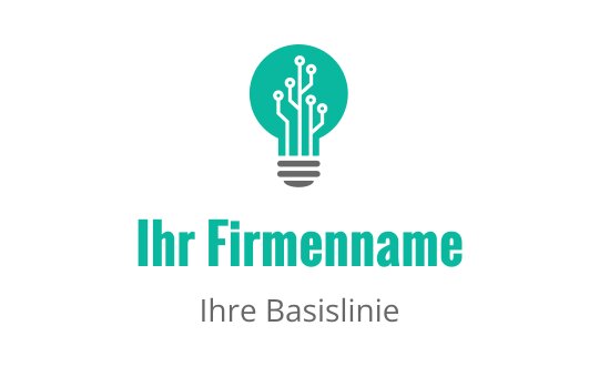 Modernes Glühbirnen-Logo-Design mit Schaltkreis-Mustern in Türkis und Schwarz