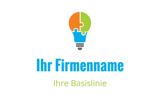 Buntes Glühbirnenlogo-Design mit Puzzlestück-Elementen