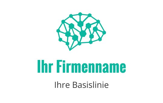 Modernes Logo-Design eines Gehirns mit verbundenen Knoten in Türkis