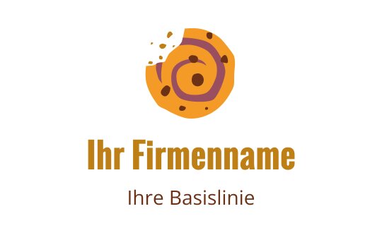 Verspieltes Keks-Logo-Design mit Wirbeln und Schokoladenstückchen