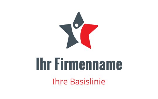 Kreatives Sternlogo-Design mit einem Stift und roten Akzenten