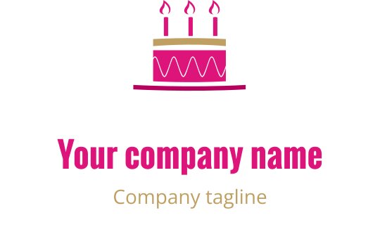 Fettes rotes und goldenes Logo-Design mit stilisierter Schrift