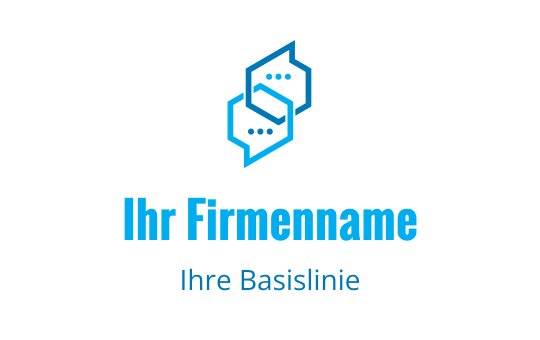 Modernes blaues Logo-Design mit ineinandergreifenden Formen und Sprechblasen
