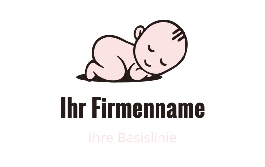 Niedliches schlafendes Baby-Logo-Design in sanften Rosatönen
