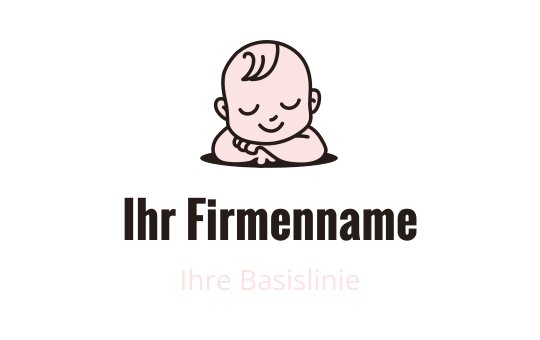 Verspieltes Baby-Logo-Design mit einem ruhigen Ausdruck und sanften Farben