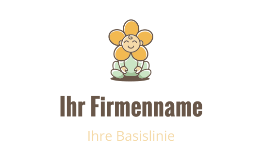Verspieltes Blumenlogo-Design mit einem lächelnden Gesicht und sanften Farben