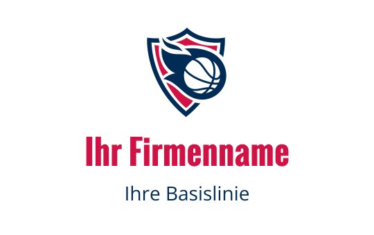 Dynamisches Basketball-Logo-Design mit einem Schild und stilisiertem Ball