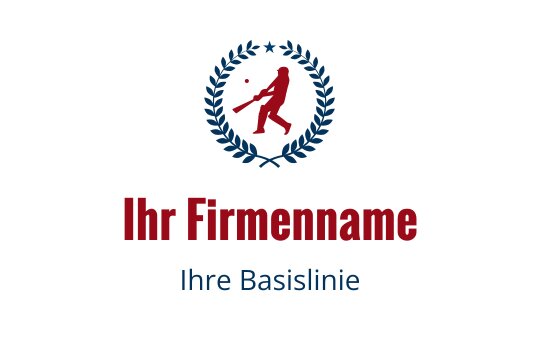 Dynamisches Logo-Design mit einem Spieler in Aktion, umgeben von Lorbeerblättern