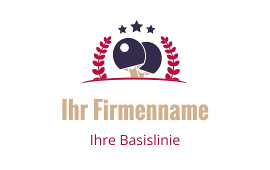 Verspieltes Logo-Design mit zwei schwarzen Oliven, roten Blättern und Sternen