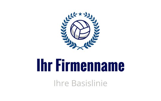 Fettes Volleyball-Logo-Design umgeben von einem blauen Lorbeerkranz