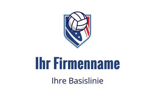 Schildförmiges Logo-Design mit einem Volleyball und dynamischen Farben